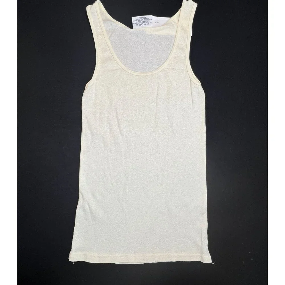 Michael Stars Womens One Size Boho Chic Preppy Cream Sleeveless Tank Top USA - Picture 1 of 10